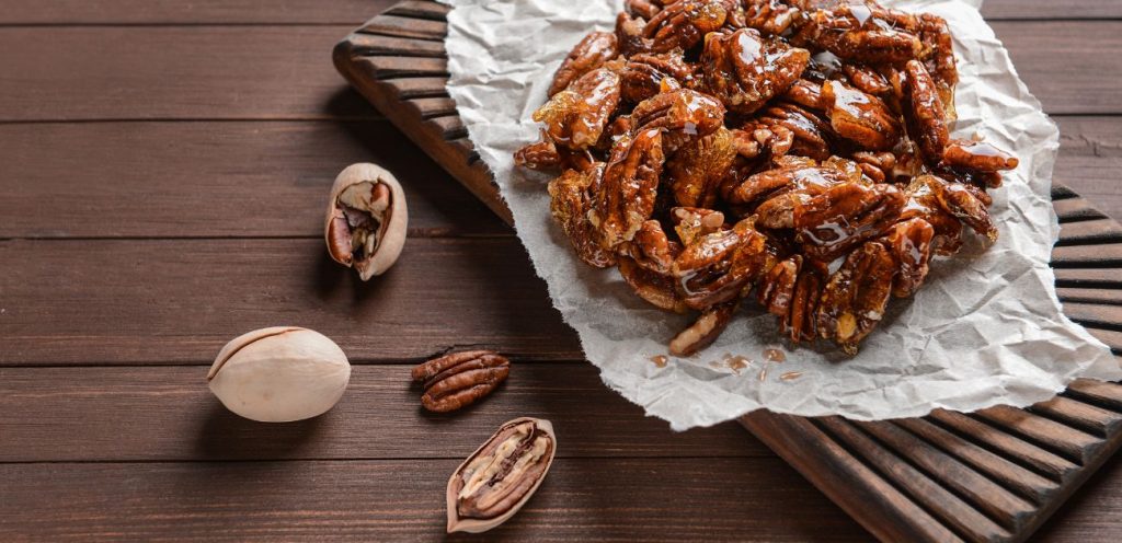 postre y Frutos Secos Garrapiñados en la cocina